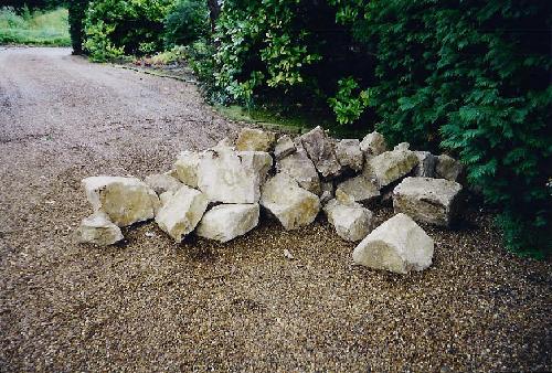 The first delivery of stones