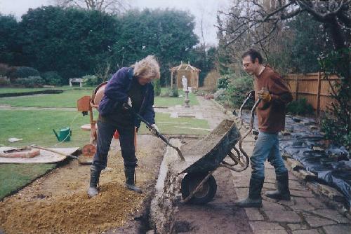Pouring the concrete for the foundations