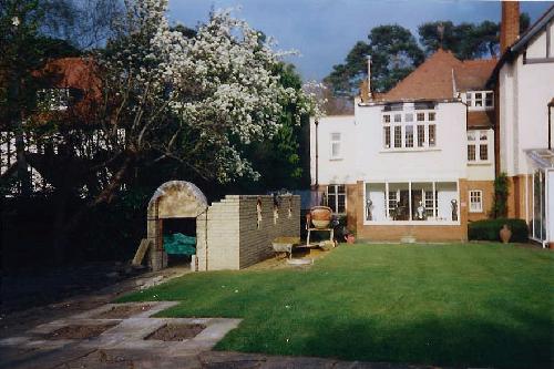 The first course of bricks over the archway