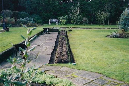 Footings for the long raised bed