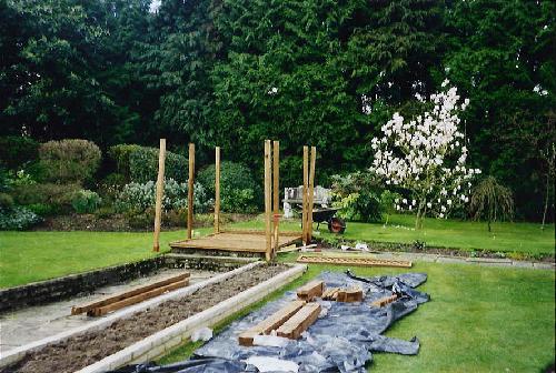 Erecting the second pergola